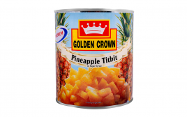 Golden Crown Pineapple Titbit In Sugar Syrup  Tin  840 grams